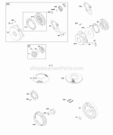 Flywheel Rewind Starter Diagram and Parts List for  Briggs and Stratton Engine